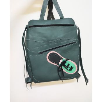 Rucsac Sporty verde ,handmade, cu adidas de firma originala