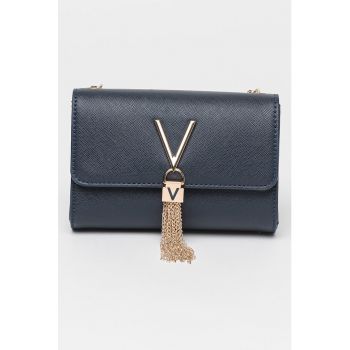Geanta mica crossbody de piele ecologica cu aspect saffiano Divia