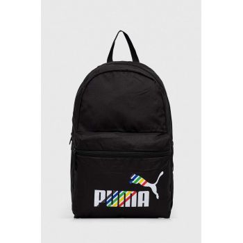 Puma rucsac culoarea negru, mare, cu imprimeu