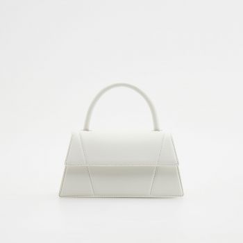 Reserved - Mini-poșetă trapezoidală - Alb