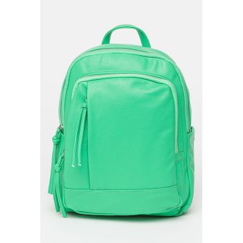 Rucsac de piele ecologica cu buzunare cu fermoar