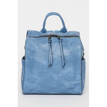 Rucsac de piele ecologica cu buzunare multiple
