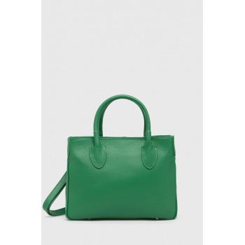 Answear Lab poseta de piele culoarea verde