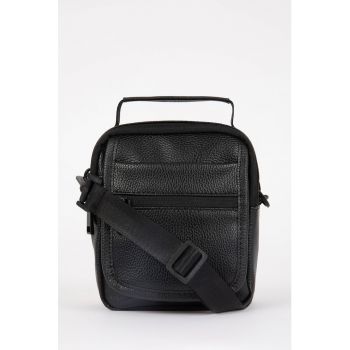 Geanta crossbody de piele ecologica cu aspect texturat