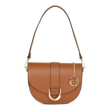 Geanta crossbody din piele cu accesoriu logo