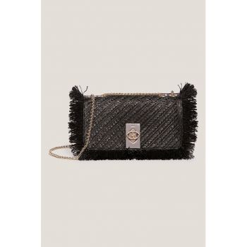 Geanta crossbody din rafie cu franjuri Geanta crossbody din rafie cu franjuri