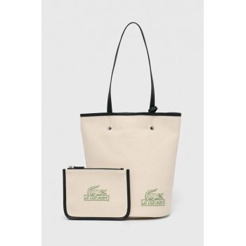 Lacoste poseta culoarea bej