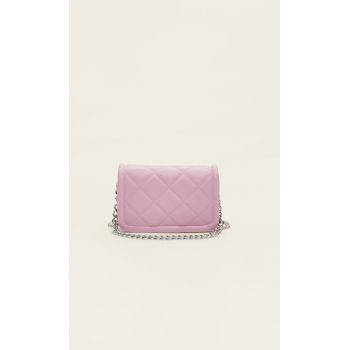 Stradivarius Geantă Crossbody Cu Lanț Dublu Roz Machiaj M