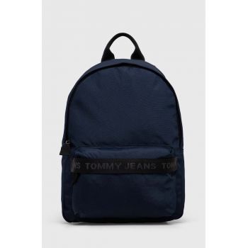 Tommy Jeans rucsac femei, culoarea albastru marin, mic, cu imprimeu de firma original