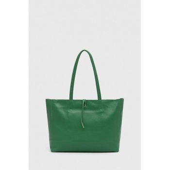 Answear Lab poseta de piele culoarea verde