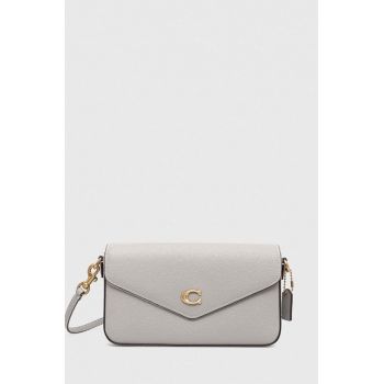 Coach poseta de piele culoarea gri