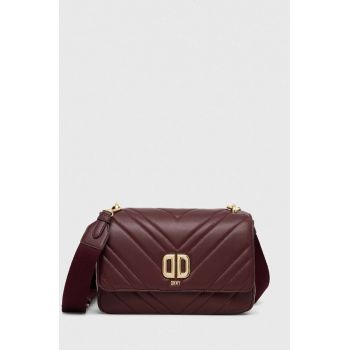 Dkny poseta de piele culoarea bordo
