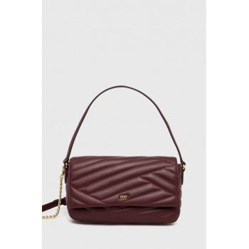 Dkny poseta de piele culoarea bordo de firma originala