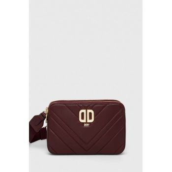 Dkny poseta de piele culoarea bordo de firma originala