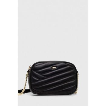 Dkny poseta de piele culoarea negru