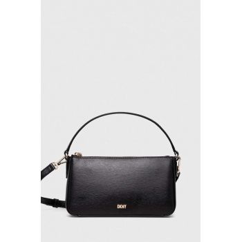 Dkny poseta de piele culoarea negru ieftina