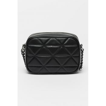 Geanta crossbody de piele ecologica cu aspect matlasat