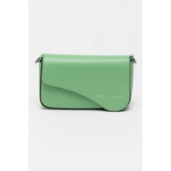Geanta crossbody de piele ecologica cu detaliu logo