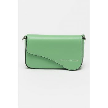 Geanta crossbody de piele ecologica cu detaliu logo