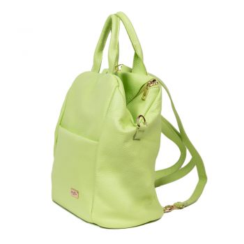 Geanta-Rucsac Piele, Model Pretta-8190 Verde Neon