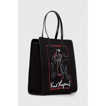 Karl Lagerfeld poseta culoarea negru