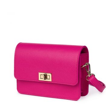 Poseta din piele naturala Mona fuchsia