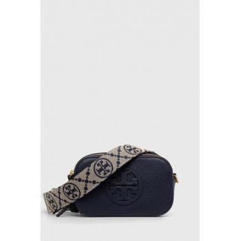 Tory Burch poseta de piele culoarea albastru marin