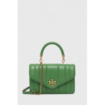 Tory Burch poseta de piele culoarea verde