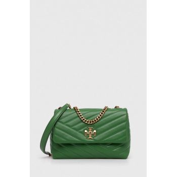 Tory Burch poseta de piele culoarea verde