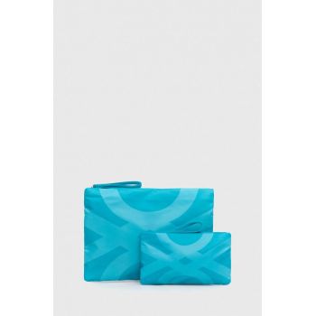 United Colors of Benetton portfard 2-pack culoarea turcoaz United Colors of Benetton portfard 2-pack culoarea turcoaz