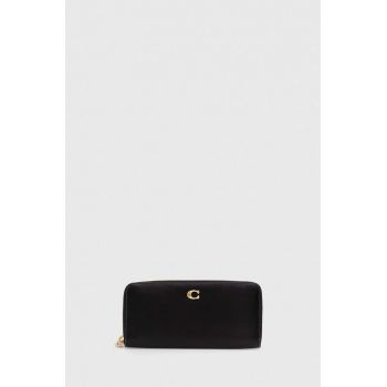 Coach portofel de piele femei, culoarea negru