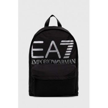 EA7 Emporio Armani rucsac culoarea negru, mare, cu imprimeu