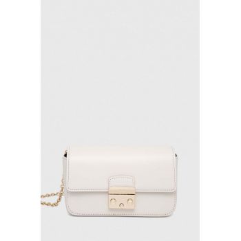 Furla poseta de piele culoarea bej