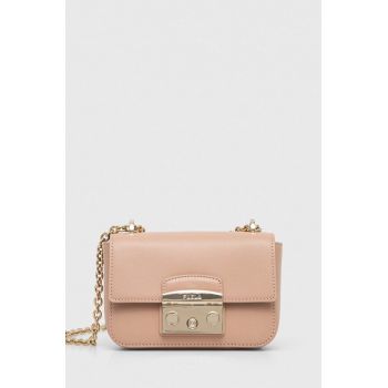Furla poseta de piele culoarea roz