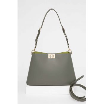 Furla poseta de piele culoarea verde