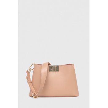 Furla poseta de piele Fleur culoarea roz