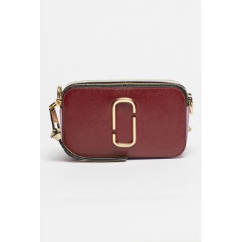 Geanta crossbody de piele cu aspect colorblock