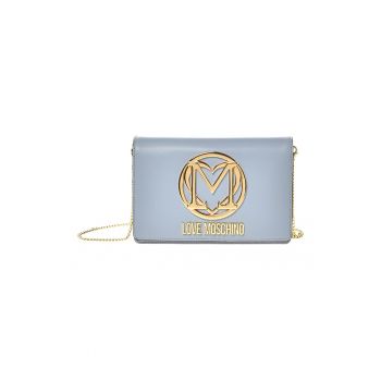 Geanta crossbody din piele ecologica logo supradimensionat