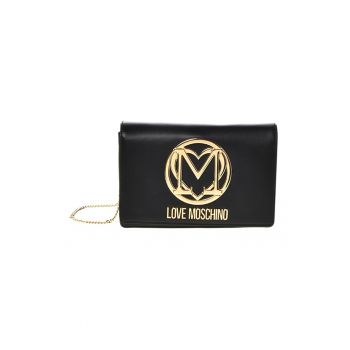 Geanta crossbody din piele ecologica logo supradimensionat