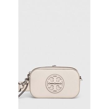 Tory Burch poseta de piele culoarea bej