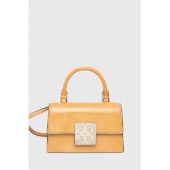 Tory Burch poseta de piele culoarea galben