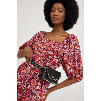 Answear Lab poseta de piele culoarea negru