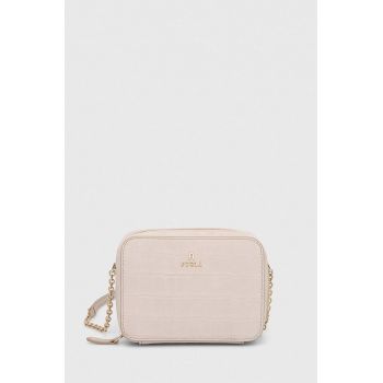 Furla poseta de piele Camelia culoarea bej