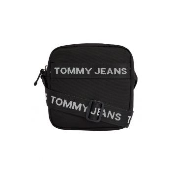 Geanta crossbody din panza cu imprimeu logo