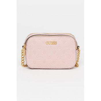 Geanta crossbody de piele ecologica cu model monograma Geva