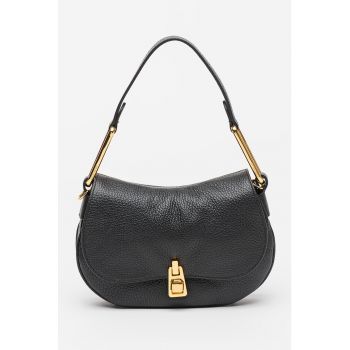 Geanta de piele cu bareta de umar Magie - Negru