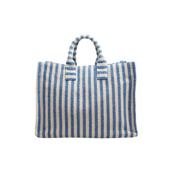 Geanta shopper de bumbac cu dungi Geanta shopper de bumbac cu dungi