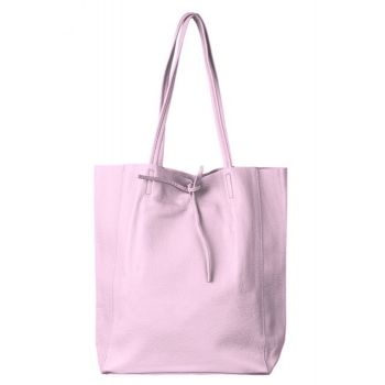 Geanta shopper lila din piele naturala