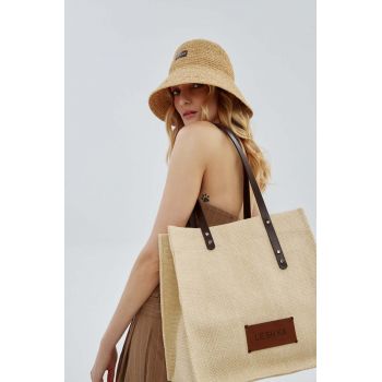 LE SH KA headwear geanta de plaja Summer Bag culoarea bej