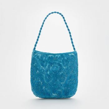 Reserved - Poșetă cu broderie - Albastru